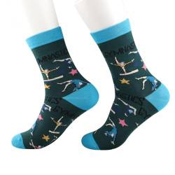 ENSIANTH Gymnastik Geschenke Socken 2 Paar Lustige Gymnastik Socken für Mädchen Geschenke für Gymnastik Liebhaber Team Trainer Neuheit Socken, gymnastiksocken, 38 von ENSIANTH