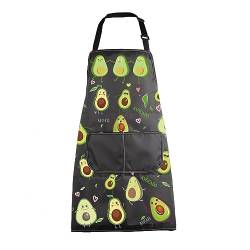 ENSIANTH Lustige Avocado-Schürze, Avocado-Kochen, Küchenschürzen mit Taschen, wasserdichte Schürze für Koch, Grillen, Grillen, Backen, avocado schürze, M von ENSIANTH