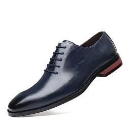 ENWIND Abend Oxford Schuhe für Herren Klassische Schnürer Business Schuhe Low-Top Kleid Schuhe für die Hochzeit,Blau,43 EU von ENWIND
