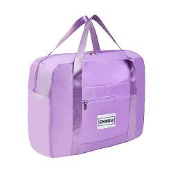 ENXOU Reisetasche Sporttasche Handgepäck Tasche Faltbare Wasserdicht Travel Bag Duffle Bag Fitnesstasche Weekendertasche für Herren Damen Lila von ENXOU