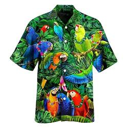 ENYY Hawaii-Hemden für Herren, tropisches rosa Blumenmuster, Strandhemd für Herren, Sommer, kurze Ärmel, Blumen, Strand, Aloha-Shirts, lässig, Tasche, Urlaub, mehrfarbig, L, grün, XXL von ENYY