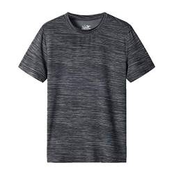 Multicolor 7XL Quick Dry Short Sleeve Sport T-Shirt Gym Trikots Fitness Shirt Trainer Laufen T-Shirt Herren Atmungsaktiv Sportbekleidung Bodybuilding Henleys T-Shirt Placket Plain Top, grau, 6XL von ENYY