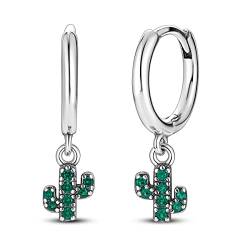 925 Sterling Silber Drop Dangle Ohrringe für Frauen Mädchen Post Leichte Hoop Huggie Ohrringe Mode, ENZEBAOFU, Kaktus, von ENZEBAOFU