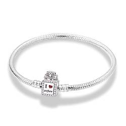 ENZEBAOFU 925 Sterling Silber Schlange Kette Charm Armband Schmetterling Beste Freund Herz mit 5A Cubic Zirkonia für Frauen Mädchen Geschenk, Parfümflasche, 6,7in (Fit Handgelenkgröße 5,5 von ENZEBAOFU