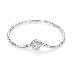 ENZEBAOFU 925 Sterling Silber Schlange Kette Charm Armband Schmetterling Beste Freund Herz mit 5A Cubic Zirkonia für Frauen Mädchen Geschenk, Shell, 7,5in (Fit Handgelenkgröße 6,3in) von ENZEBAOFU