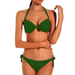 EONAR Damen Bademode Nackenträger Push up Bikinioberteil mit Underwire Einstellbar Seitlich Bindungen Bikini-Sets, Gr.- 70B/75A/75B (Medium)Army Green von EONAR