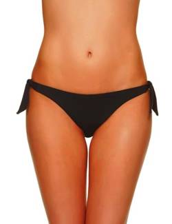 EONAR Damen Niedriger Bund Bikinihosen Seitlich zu binden Brazil-Bikinislip, Schwarz, L(38-40in) von EONAR