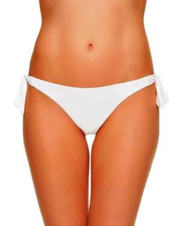 EONAR Damen Niedriger Bund Bikinihosen Seitlich zu binden Brazil-Bikinislip, Weiß, L(38-40in) von EONAR