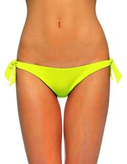EONAR Niedrige Taille Bikinihosen für Damen Seitlich zum Binden Hüftslip in Schönen Unifarben Brazil Bikinislip Women's Bikini Bottoms(L,Yellow) von EONAR