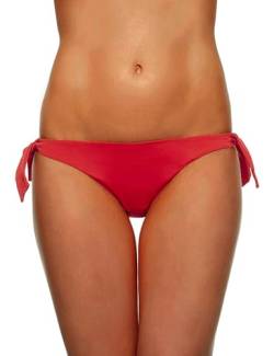 EONAR Niedrige Taille Bikinihosen für Damen Seitlich zum Binden Hüftslip in Schönen Unifarben Brazil Bikinislip Women's Bikini Bottoms(M,Red) von EONAR