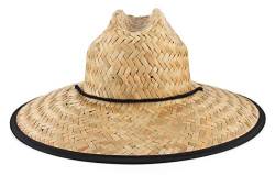 EOZY Herren Straw Sun Hat Lifeguard Beach Hat Raffia Wide Brim Sonnenhut Sommer Strohhut M Farbe-1 von EOZY