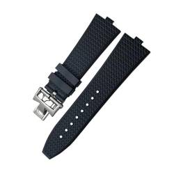 EPANO Konvexe Fluoro-Gummi-Uhrenarmbänder, 24 x 7 mm, passend für Vacheron Constantin Übersee, Schnellverschluss-Armband aus Silikon, Schraubschnalle, 24 mm, Achat von EPANO