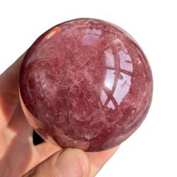 EPEDIC 1pc schöne natürliche Erdbeerquarz-Kristallkugel-Verzierungs-Mineralkristall-Quarz-Stein-Kugel-Dekoration ZANLIIYIN (Color : Strawberry Quartz_1.97in) von EPEDIC