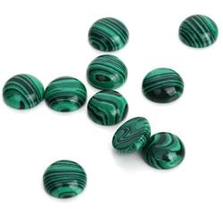 EPEDIC 20 Stück Naturstein grün Malachit Cabochon Perlen ohne Loch Halbedelsteine ​​​​passen handgefertigten Ohrringschmuck ZANLIIYIN (Color : Malachite Stone_0.31in 20pcs) von EPEDIC