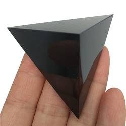EPEDIC Schwarzer Obsidian-Tetraeder-Pyramiden-Stein verziert natürliche Kristall-Pyramiden-Heimdekorations-handgemachtes Geschenk ZANLIIYIN von EPEDIC