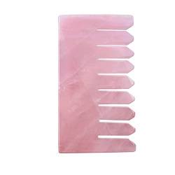 Jade Haarmassagegerät Kamm GuaSha Tool Stone Board 1Stk (Color : Rose quartz Comb) von EPEDIC