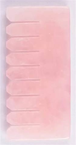 Massagekamm Amethyst GuaSha Werkzeug Stein Akupunkturplatte Kopfdruck freigeben 1St (Color : Rose quartz Comb) von EPEDIC
