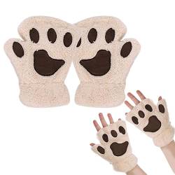 EQLEF Fingerlose Handschuhe Damen, Katzenpfoten Handschuhe Katzenpfote Nette Halbe Handschuhe Warme Winterhandschuhe Krallen Handschuhe Cosplay für Frauen Lady und Teenage Mädchen von EQLEF