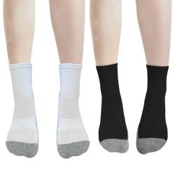 Rutschfeste Fußballsocken Kinder 2 Paare, Anti-Rutsch Sport Socken Atmungsaktive Anti-Blasen Bequeme Fußball Socken Jungen Mädchen Rugby Griff Socken für Laufen Basketball und Wandern (Schwarz/Weiß) von EQLEF