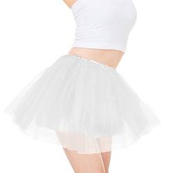 Tüllrock tütü, Tüll Rock 4-Lagen Tutu Kleid mit bequemem Futter Fluffy Ballett Tanzrock für Kostüm Party Halloween Marathon und Rennen von EQLEF