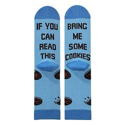 Witzige Socken, If You Can Read This Bring Me Some Cookies Socken Baumwolle Cookie Socken für Herren Damen Lustige Socken Passt für Jungen und Mädchen Geburtstag, Weihnachten, Valentinstag (1 Paar) von EQLEF