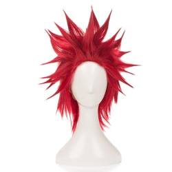 Wig for Cosplay Wig Kirishima Eijiro 35cm Short Straight Heat Resistant Synthetic Hair for Man Boys Anime Cos Wig Red Kirishima Eijiro von EQWR