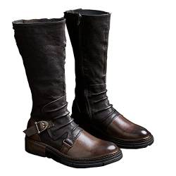 ERALP Mittelalterliche Wikinger Piraten Cosplay Stiefel Schuhe Festival LARP Schuhe Renaissance Ritter Prinz Schuhe Stiefel Frauen Männer Reiten Kostüm Stiefel,Braun,41 von ERALP