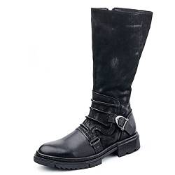 ERALP Mittelalterliche Wikinger Piraten Cosplay Stiefel Schuhe Festival LARP Schuhe Renaissance Ritter Prinz Schuhe Stiefel Frauen Männer Reiten Kostüm Stiefel,Schwarz,42 von ERALP