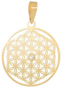 ERCE Blume des Lebens Kettenanhänger mit Diamant 14 Karat Gold 585 von ERCE