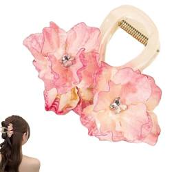 Flower Hair Claw Clip, Fashion Simulated Flower Hair Claw Clips, Rhinestone Camellia Claw Clip, Spring Summer Hair Accessories for Women Girl Holiday Gifts (C) von ERGRFHNL