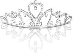 Mädchen Prinzessin Strass Krone Kristall Tiara Stirnband Herz Strass Tiara Krone Prinzessin Kristall Stirnband für Hochzeit Braut Kopfschmuck Blumengirlande Krone Party Prom-s2, 3, 1, 1 von ERHUO