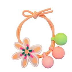 2 stücke Nette Blume Elastische Haarbänder Pferdeschwanz Halter Nette Haar Frauen Mädchen Haar Krawatte Seil Haar Zubehör (Color : 2pc orange) von ERICAT