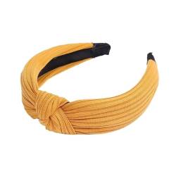 2PCS Damen Haarband Wildleder geknotet einfarbiges Stirnband for Damen mit Schleife (Color : Hairband-yellow) von ERICAT