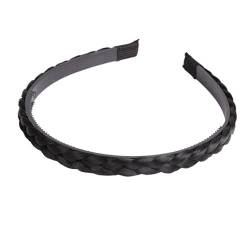 2PCS Haarbänder Mädchen Retro Non Slip Twist Stirnband Frauen Fishbone Zöpfe Haarbänder Kopf Hoop Styling Süße Kopfbedeckungen Zubehör (Color : Black1) von ERICAT