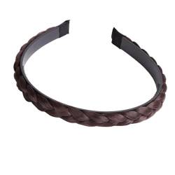 2PCS Haarbänder Mädchen Retro Non Slip Twist Stirnband Frauen Fishbone Zöpfe Haarbänder Kopf Hoop Styling Süße Kopfbedeckungen Zubehör (Color : Dark Brown2) von ERICAT