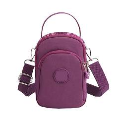 Einfarbige Umhängetasche for Damen, Kleine Tasche, Reisetasche, Handytasche, Gürteltasche, Damen, Täglich, Nylon, Umhängetasche, Straßengürteltasche (Color : Purple) von ERICAT