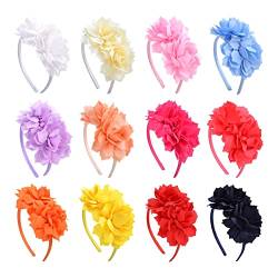 Einfarbiges großes Blumen-Stirnband Kinder-Haarbänder Mädchen-Bogen-Haarbänder Grosgrain-Band-Haar-Accessoires (Color : 7, Size : 1 size) von ERICAT