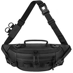 Fanny Angeltasche 11,8 Zoll wasserdichte, Abriebfeste Fanny Crossbody Hüfttasche Leichte tragbare Fanny Pack (Color : Black) von ERICAT