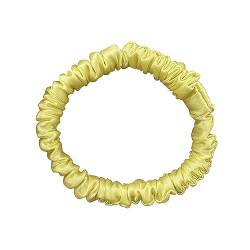 Frauen Solide Scrunchies Elastische Haarbänder 1 cm Niedliche Haargummis Mädchen Haarschmuck Kopfband Kopf Kleid (Color : Yellow) von ERICAT