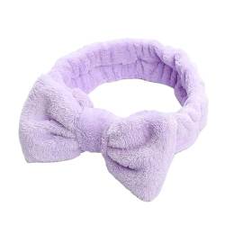 Frauen Stirnband Waschen Gesicht Weiche Haar Halter Elastische Top Knoten Haarbänder Mädchen Kopfbedeckungen (Color : Purple-21x6cm) von ERICAT