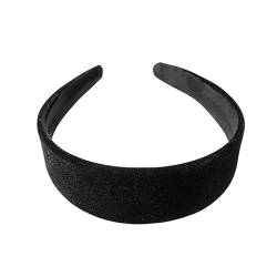 Frauen Stirnband einfarbige breite Haarreifen schwarz rote Haarbänder Kopf (Color : Black, Size : One Size) von ERICAT