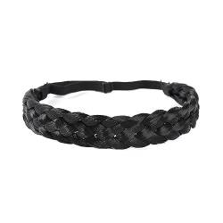 Geflochtene Stirnbänder, Kunsthaar, geflochtenes Haarband, Flechten, Haarschmuck, Haarverlängerung for Frauen und Mädchen (Color : Black, Size : One size) von ERICAT