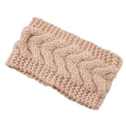 Gestrickte Stirnbänder Wärmer Häkeln Breites Haarband Turban for Frauen Bandana Headwrap Haar Breite Kopfbedeckung Zubehör (Color : Blush) von ERICAT