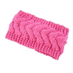 Gestrickte Stirnbänder Wärmer Häkeln Breites Haarband Turban for Frauen Bandana Headwrap Haar Breite Kopfbedeckung Zubehör (Color : C4 Pink) von ERICAT