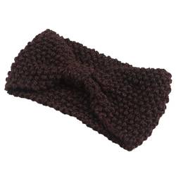 Gestrickte Stirnbänder Wärmer Häkeln Breites Haarband Turban for Frauen Bandana Headwrap Haar Breite Kopfbedeckung Zubehör (Color : Dark-brown) von ERICAT