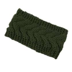 Gestrickte Stirnbänder Wärmer Häkeln Breites Haarband Turban for Frauen Bandana Headwrap Haar Breite Kopfbedeckung Zubehör (Color : Dark green) von ERICAT