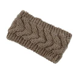 Gestrickte Stirnbänder Wärmer Häkeln Breites Haarband Turban for Frauen Bandana Headwrap Haar Breite Kopfbedeckung Zubehör (Color : Khaki) von ERICAT