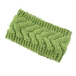 Gestrickte Stirnbänder Wärmer Häkeln Breites Haarband Turban for Frauen Bandana Headwrap Haar Breite Kopfbedeckung Zubehör (Color : Lawn green) von ERICAT