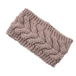 Gestrickte Stirnbänder Wärmer Häkeln Breites Haarband Turban for Frauen Bandana Headwrap Haar Breite Kopfbedeckung Zubehör (Color : Light brown) von ERICAT