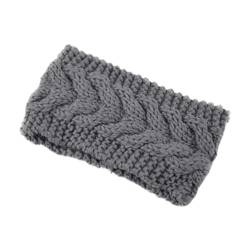 Gestrickte Stirnbänder Wärmer Häkeln Breites Haarband Turban for Frauen Bandana Headwrap Haar Breite Kopfbedeckung Zubehör (Color : Light gray) von ERICAT